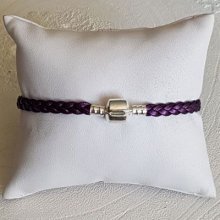 Pulseira europeia de clipe entrançado simples 03 DE 15 A 23 CM Ameixa