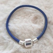 Pulseira de clipe europeu Plain 01 DE 15 A 23 CM Azul