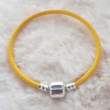 Pulseira de clipe europeu Plain 01 DE 15 A 23 CM Amarelo