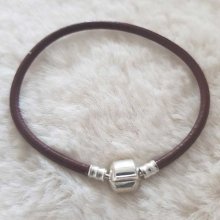 Pulseira de clipe europeu Plain 01 DE 15 A 23 CM Castanho