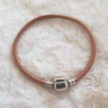 Pulseira de clipe europeu Plain 01 DE 15 A 23 CM Natural