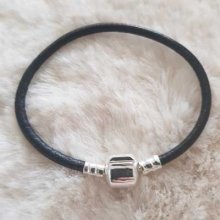 Pulseira de clipe europeu Plain 01 DE 15 A 23 CM Preto