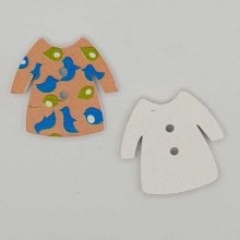Vestido bege com botões de madeira N°02-02