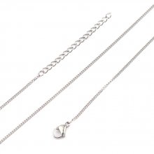 Colar N°05-02 em aço inoxidável, malha de cavalo de 45 cm (18')