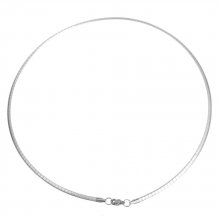Colar N°10 em malha rectangular de aço inoxidável de 45 cm