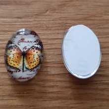 Cabochão oval 13 x 18 mm Borboleta N°01