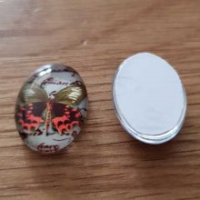 Cabochão oval 13 x 18 mm Borboleta N°05