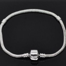 Pulseira de clipe europeu 15cm Fecho liso