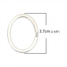 Porta-chaves oval Aço inoxidável 37 x 29 mm
