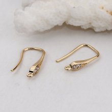 Suporte para brincos N°26 Gancho dourado e strass