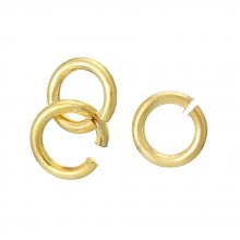 10 anéis de junção abertos 04 mm banhados a ouro 18K N°01