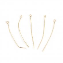 10 Pregos de 50 mm com olhal banhado a ouro de 18K