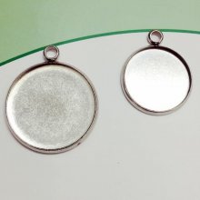 Suporte para cabochão redondo 14 mm Aço inoxidável N°05 Anel fechado