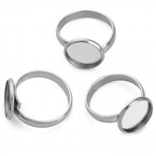 1 anel porta-cabochão 12 mm Prata N°05