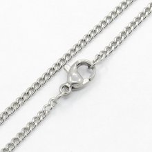 Colar N°14 em aço inoxidável 50 cm Prata