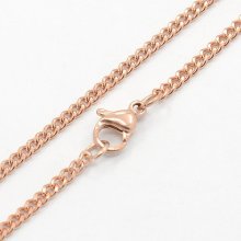 Colar N°14 em aço inoxidável 50 cm (22') Ouro rosa