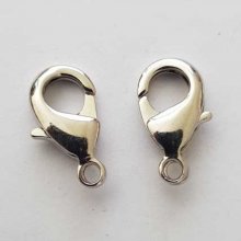 1 Fecho de mosquetão 15 x 08 mm Prata envelhecida