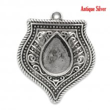 Suporte para gotas de cabochão N°01 Prata envelhecida