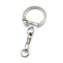 10 Porta-chaves de metal prateado 5 cm