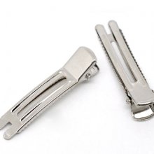 Conjunto de 30 ganchos de crocodilo para o cabelo - cor prata 47 mm x 12 mm.