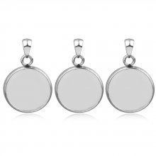 Suporte para cabochão redondo 16 mm Aço inoxidável N°04
