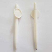 Caneta branca com suporte para tampa de 25 mm