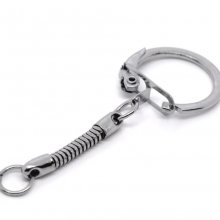 Porta-chaves de metal prateado 6 cm