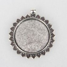 2 suportes de cabochão de prata de 30 mm, pingentes de cabochão 62AS