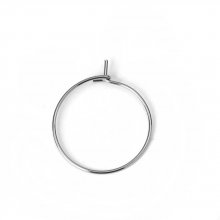 Suporte para brincos crioulo em aço inoxidável prateado N°03-25 mm x 5 pares