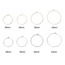 Suporte para brincos crioulo em aço inoxidável prateado N°03-35 mm x 5 pares