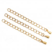 Extensão de corrente para colar em aço inoxidável 6 cm N°03 Gold