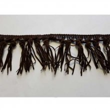 Franja de camurça elegante com 10 cm de largura castanho-escuro