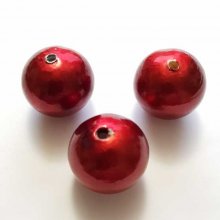 Conta redonda Papier Maché GT 30mm Vermelho