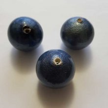 Conta redonda Papier Maché GT 30mm azul escuro