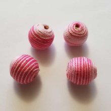 Fio de contas tecido 19 mm cor-de-rosa