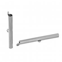 2 fechos de tubo de cobre prata mate 40x6mm-72436 