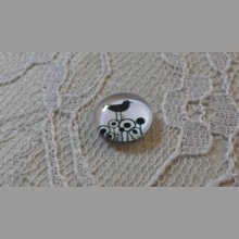 cabochão de vidro redondo 10mm aves 018 
