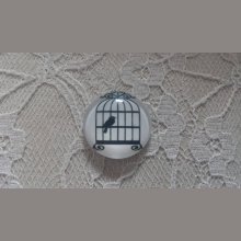 cabochão de vidro redondo 10mm aves 015 