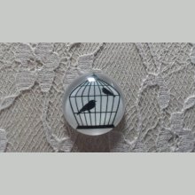 cabochão de vidro redondo 10mm aves 009 