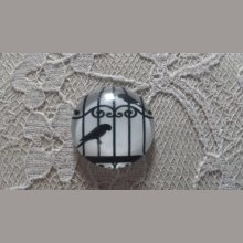 cabochão de vidro redondo 10mm aves 008 