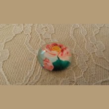 cabochão de vidro redondo 20mm flor 01-048 