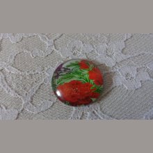 cabochão de vidro redondo 20mm flor 01-045 