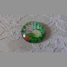 cabochão de vidro redondo 20mm flor 01-041 