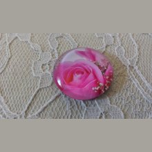 cabochão de vidro redondo 20mm flor 01-037 