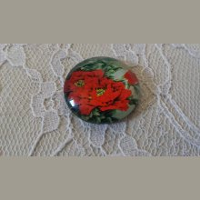 cabochão de vidro redondo 20mm flor 01-035 
