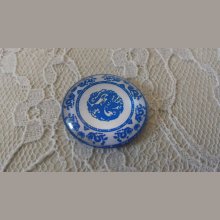 cabochão de vidro redondo 25mm flor 039 