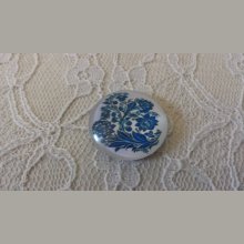 cabochão de vidro redondo 25mm flor 035 