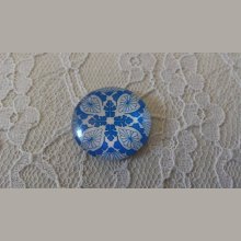 cabochão de vidro redondo 25mm flor 034 