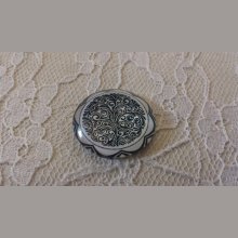 cabochão de vidro redondo 25mm flor 032 