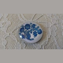 cabochão de vidro redondo 25mm flor 022 